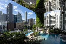 Vegetated pool area of the Pan Pacific Orchard Hotel in Singapore
