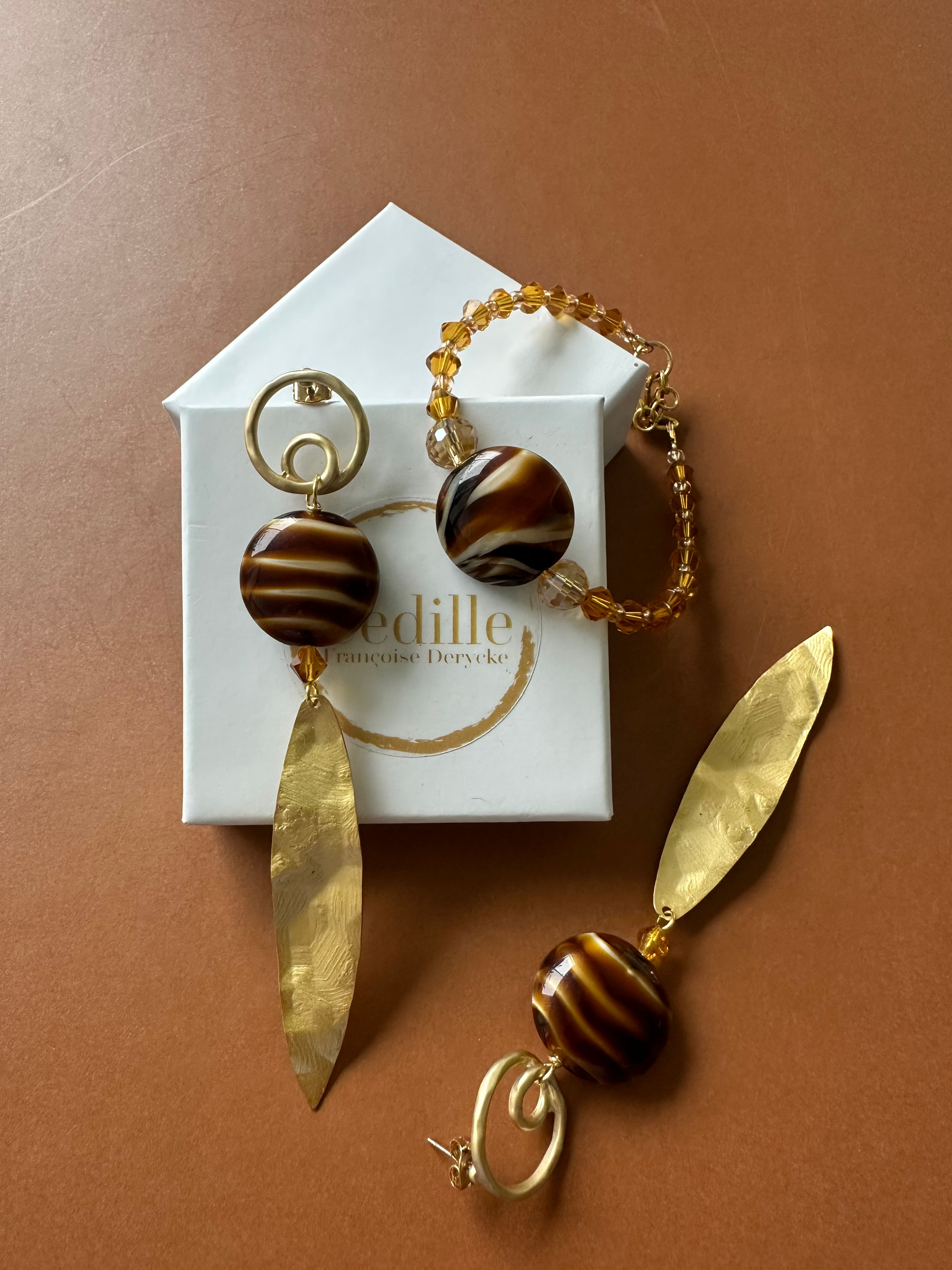 Oorbellen Marrón Caramelo