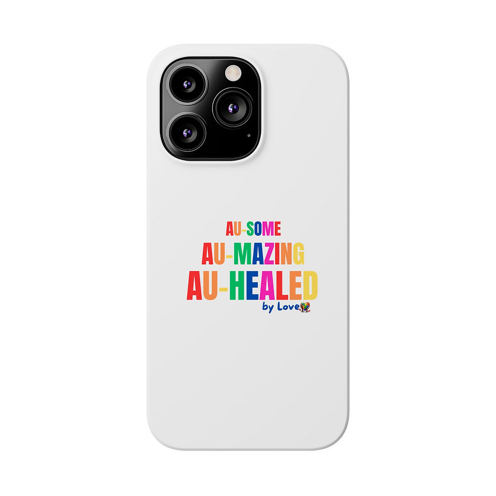 Thumbnail: Colorful Inspirational Slim Phone Case - AU-SOME AU-MAZING AU-HEALED Design