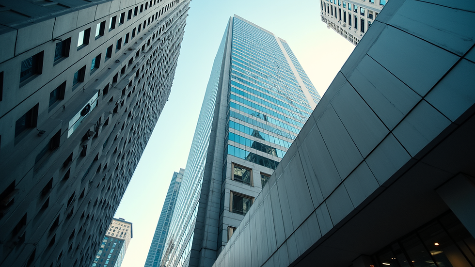 High angle view of a modern office building in Mexico City