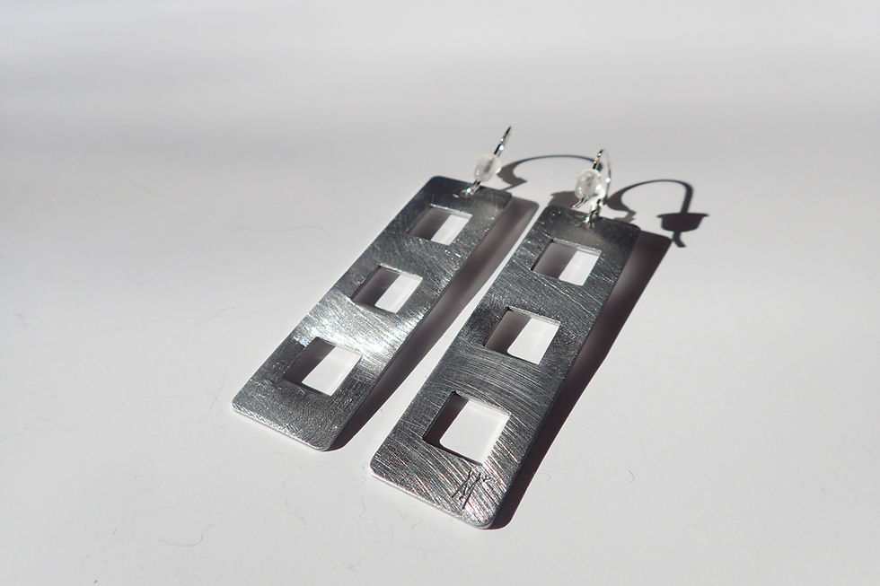 Natural Aluminum High Gloss Earrings