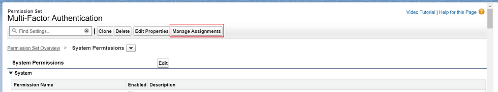 Salesforce MFA設置-Mange Assignments