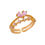 Miniature : Pinky Zircon Ring for Women Stainless Steel Gold Color Ring 2025 Trend Couple Wa