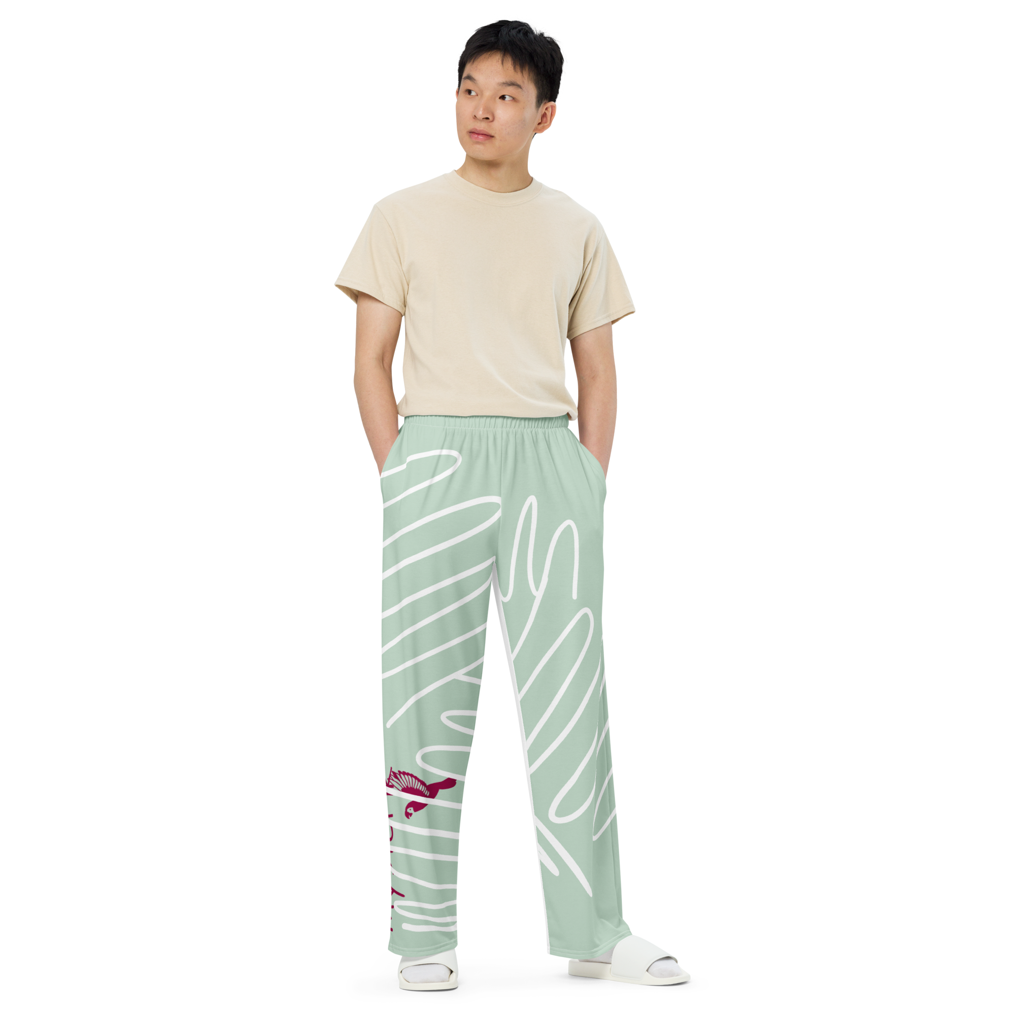 All-over print unisex wide-leg pants