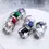 Miniature : Women Fashion Stainless Steel Ring Quality Austrian Crystal Blue Green Red Stone