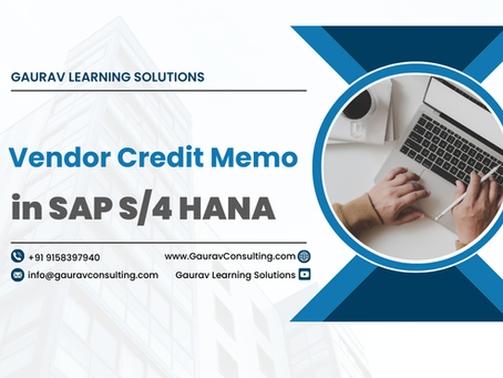 Vendor Credit Memo in SAP S/4 HANA