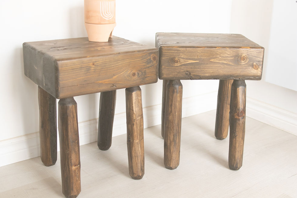Thumbnail: Chunky top rustic four legged stool