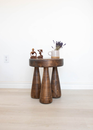Log Primitive Tripod Stool檜・丸太・サイドテーブル Rustic Log-Ring Tripod Stool / Live Edge Nightstand / Tree Stump