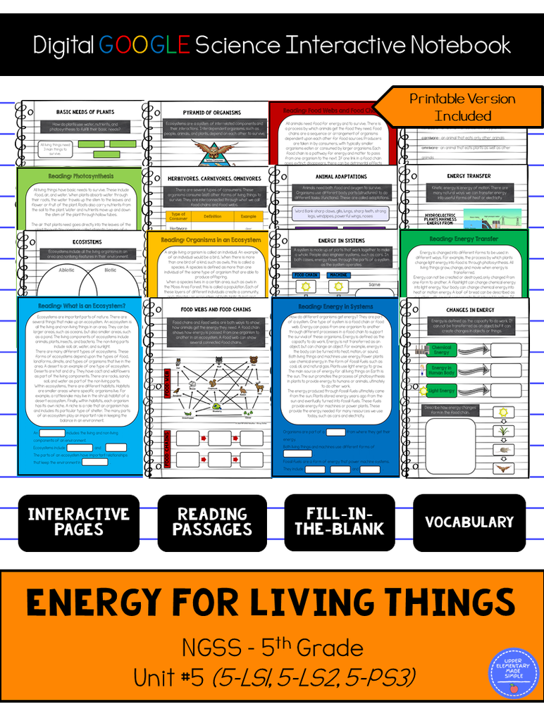 NGSS Life Science 5th Grade and a FREE Download