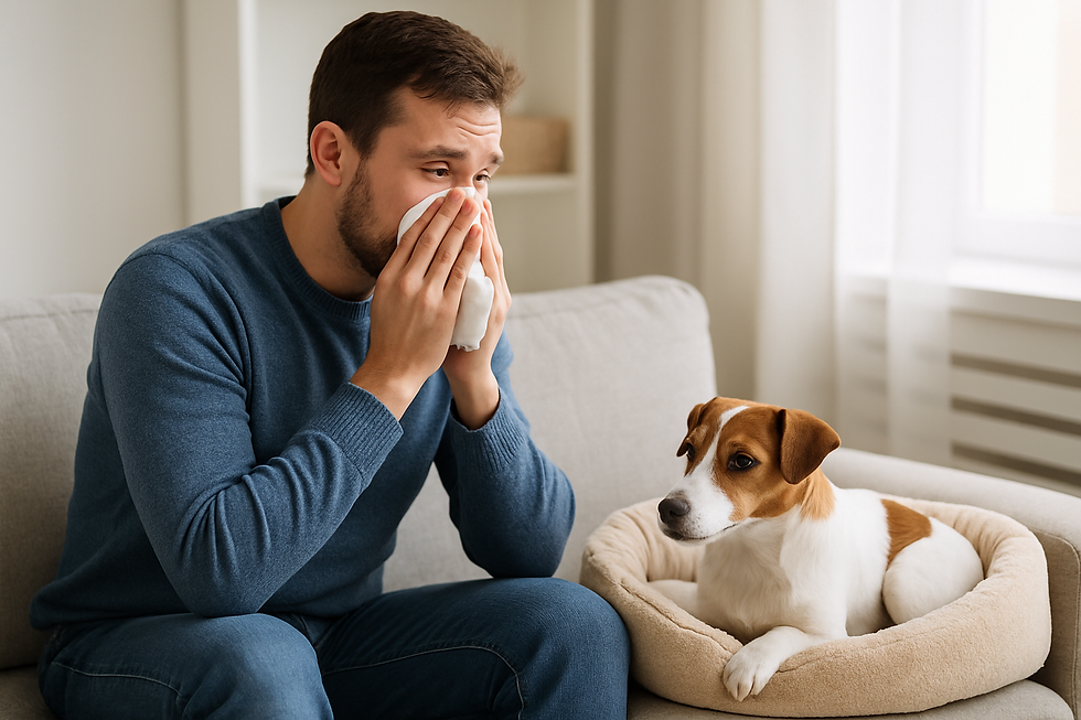 homem com alergia a cachorro