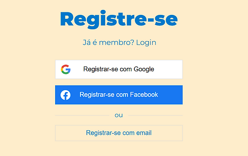 como registrar no site e criar uma conta