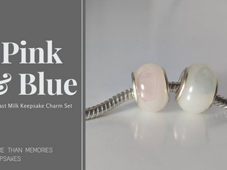 Pink & Blue Breast Milk Keepsake Charm Set