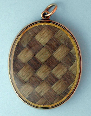 Woven Hair Locket Victorian Mourning Jewelry