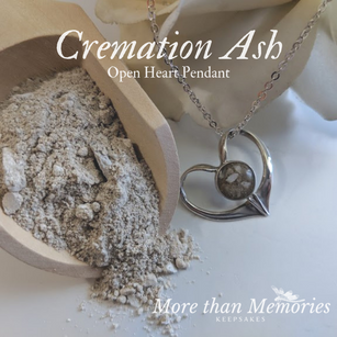 Cremation Ash Open Heart Necklace _ More
