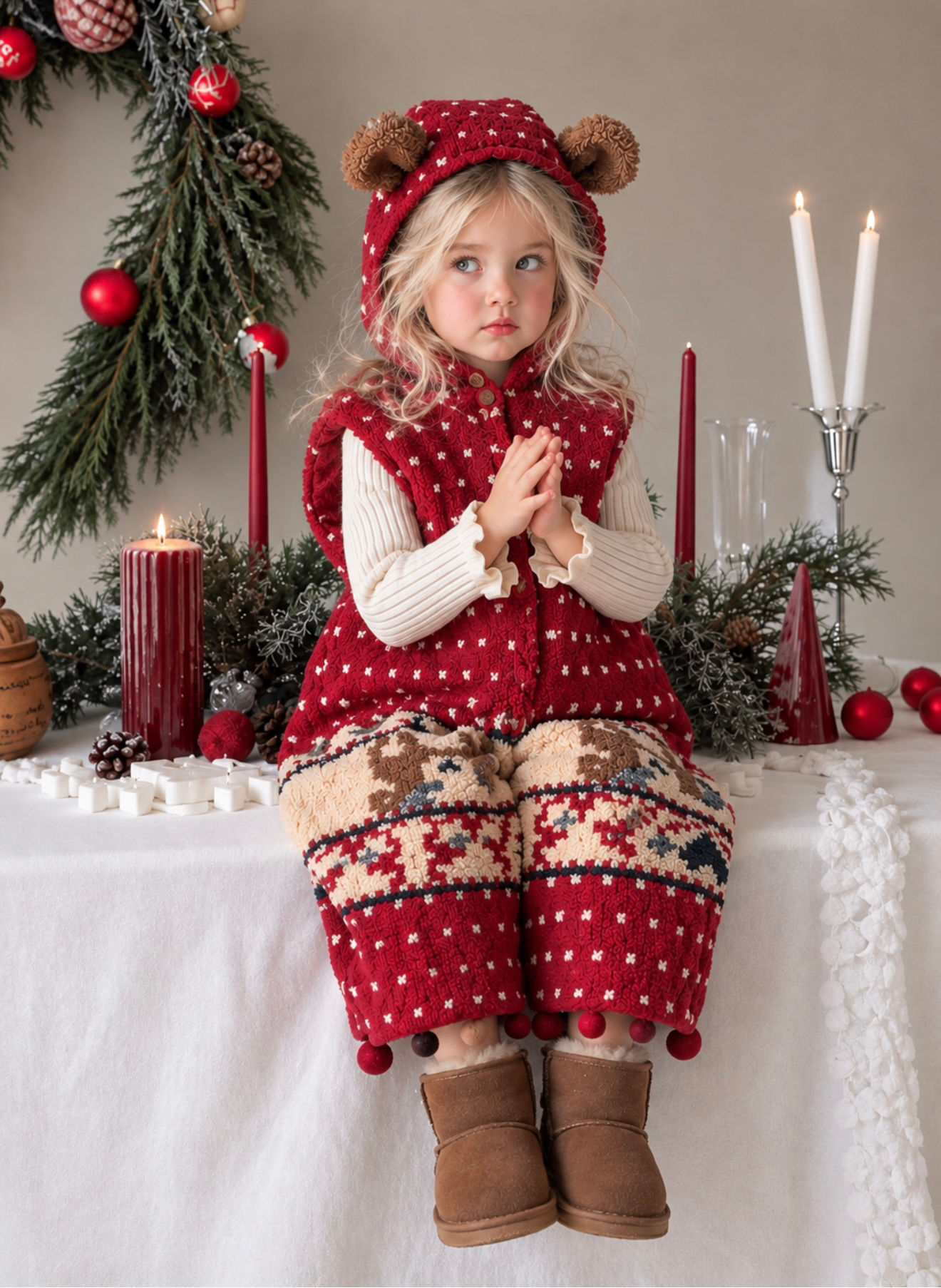 Nordic reindeer Romper suit Set