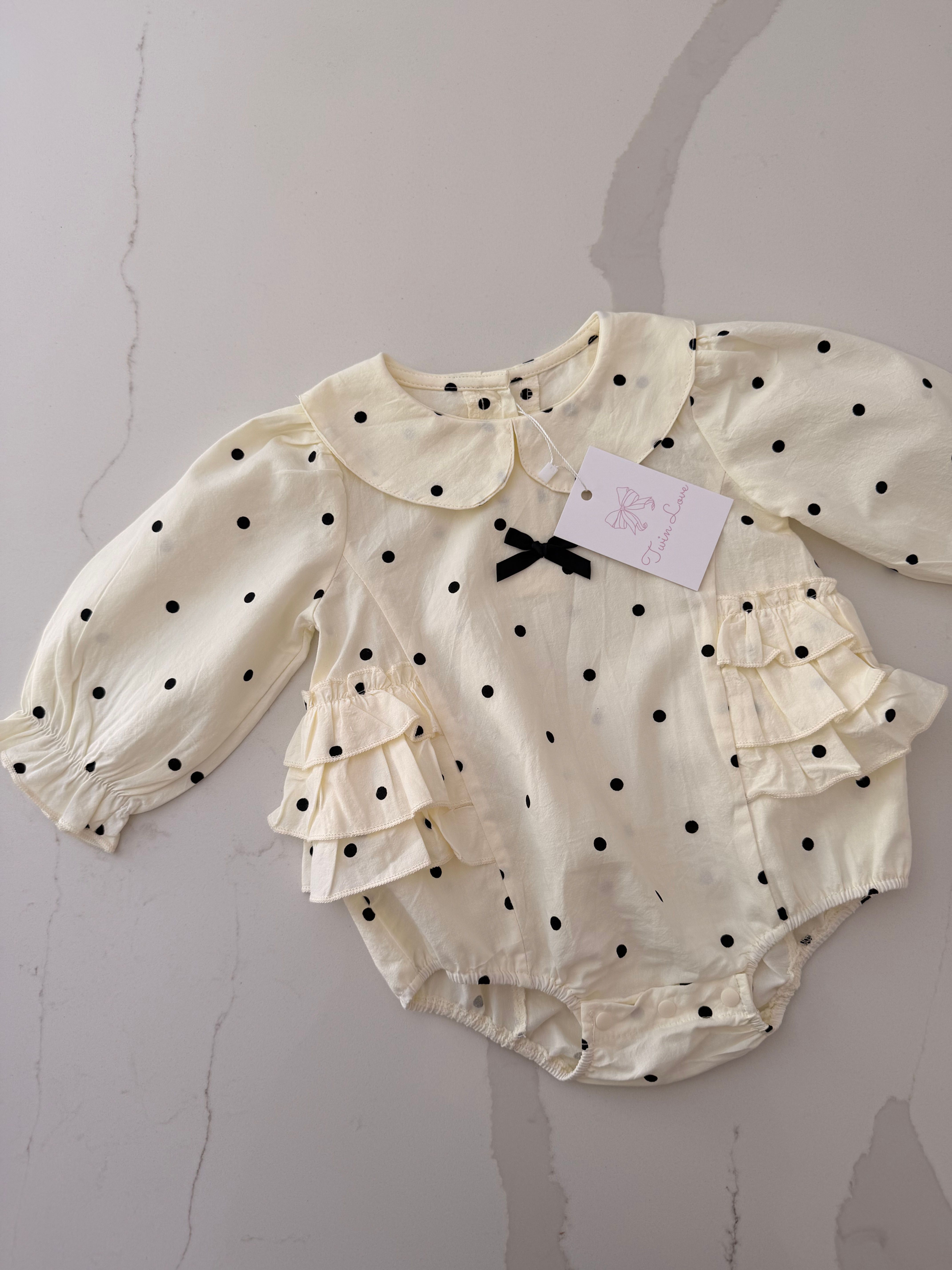 Polka dot frill romper 
