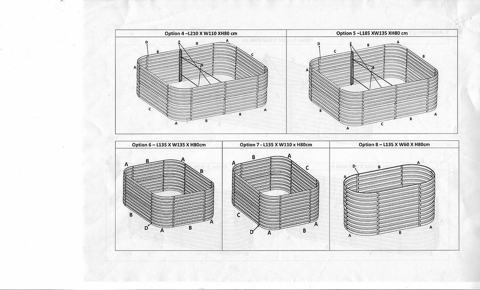 Thumbnail: Raised metal garden bed - planter - 43cm tall modular 8 in 1