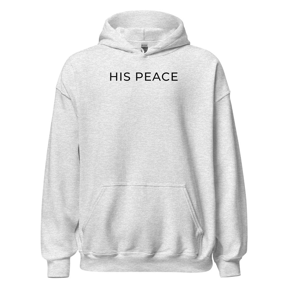 Thumbnail: Unisex Hoodie - His Peace - Black Text