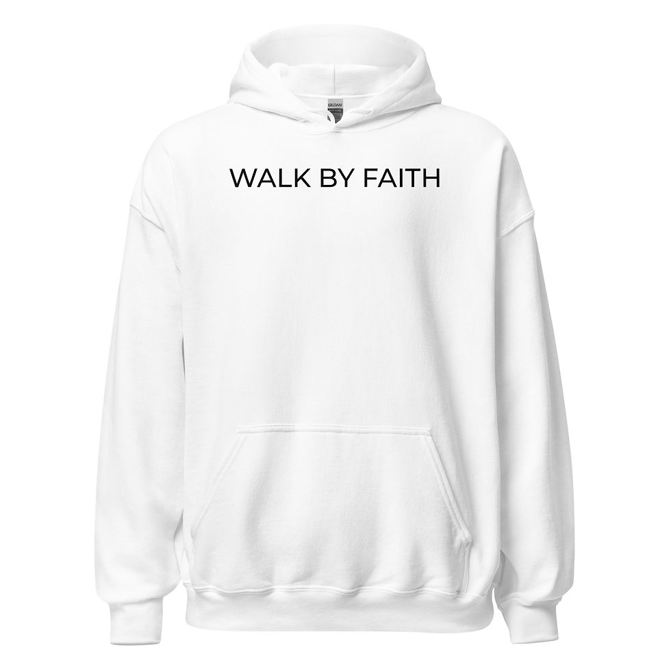 Thumbnail: Unisex Hoodie - Walk by Faith - Black Text