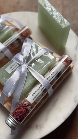 Thumbnail: Green Mandarin Edition Salts + Soap + Dish Set 