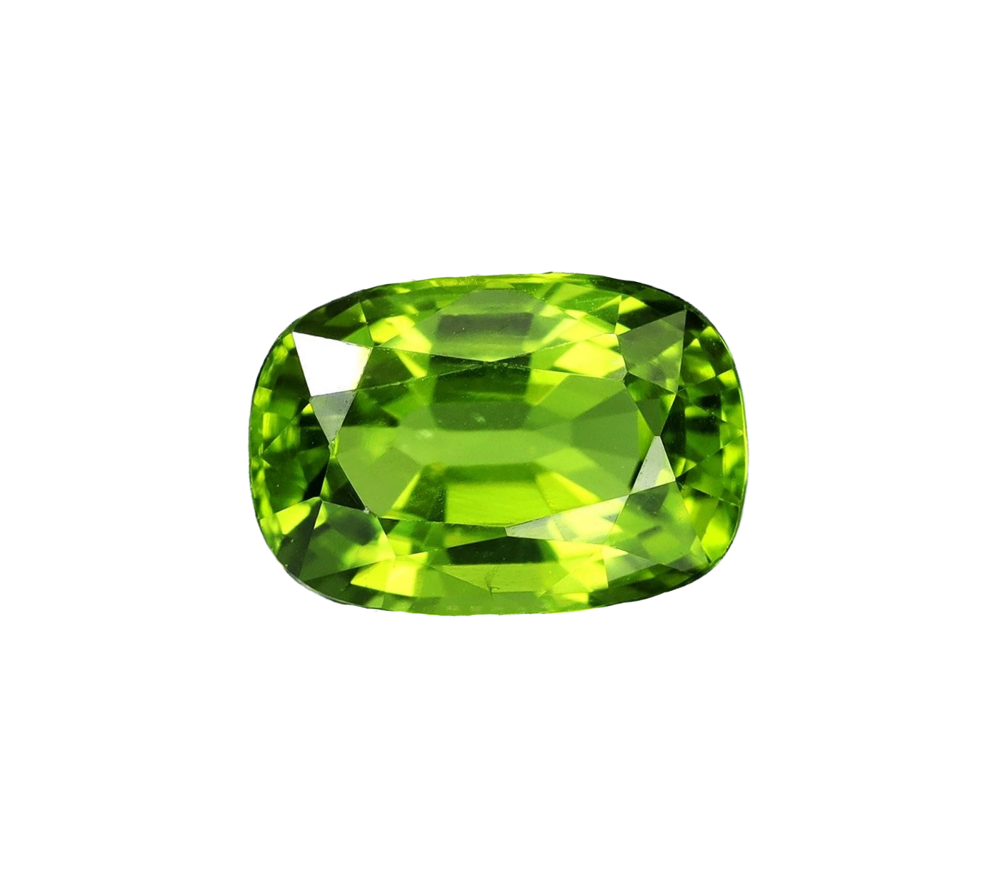 Natural Peridot Flawless 3.52 CT | Cushion Cut Transparent Thailand