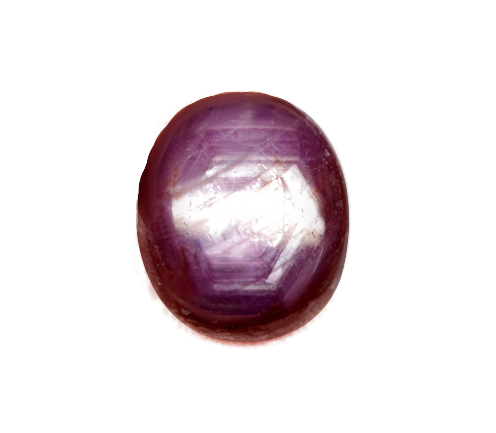 Thumbnail: Star Ruby 6 Rays Utra Rare Pink Oval Cabochon 38.83 CT | "star of Tanzania"