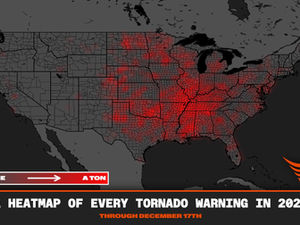 2025 Tornado Warning Heat Map