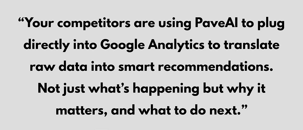 Grey background with black text: "Your competitors...data into smart recommendations...what to do next." Logo: Squint & Co.