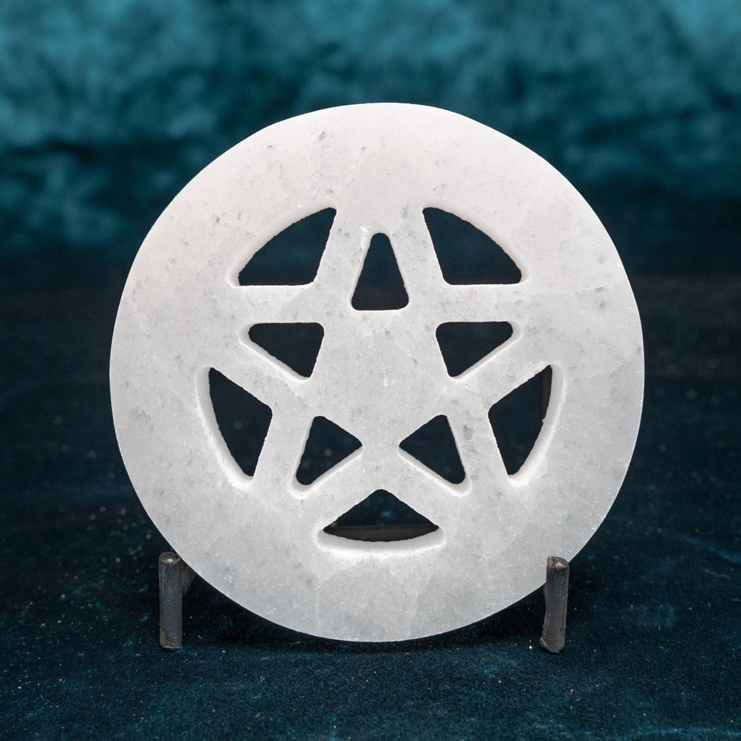 Selenite Star Cut Pentagram