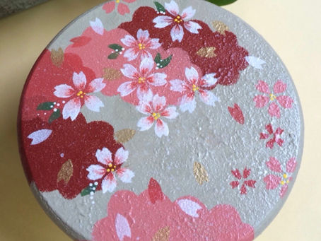 雲と桜のキャニスター