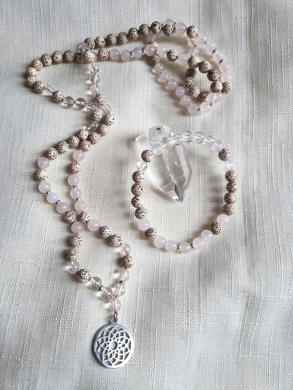 Miniaturbild: Mala und Armband Bergkristall Lotus