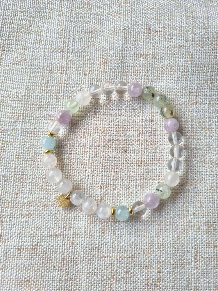 Miniaturbild: Armband Mondstein Aquamarin Bergkristall