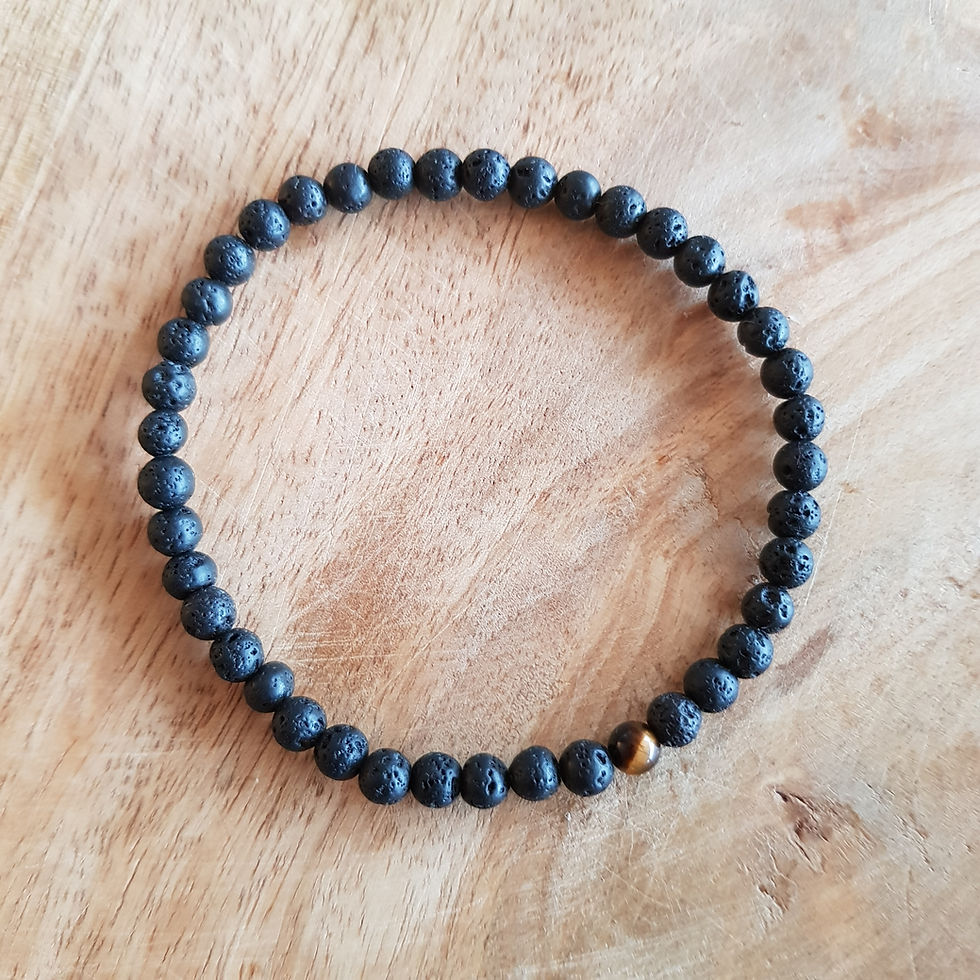 Miniaturbild: Armband Lava und Tigerauge für Erdung, Balance, Vertrauen, Mut & Schutz