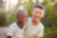 Boys working on speech sounds in the community