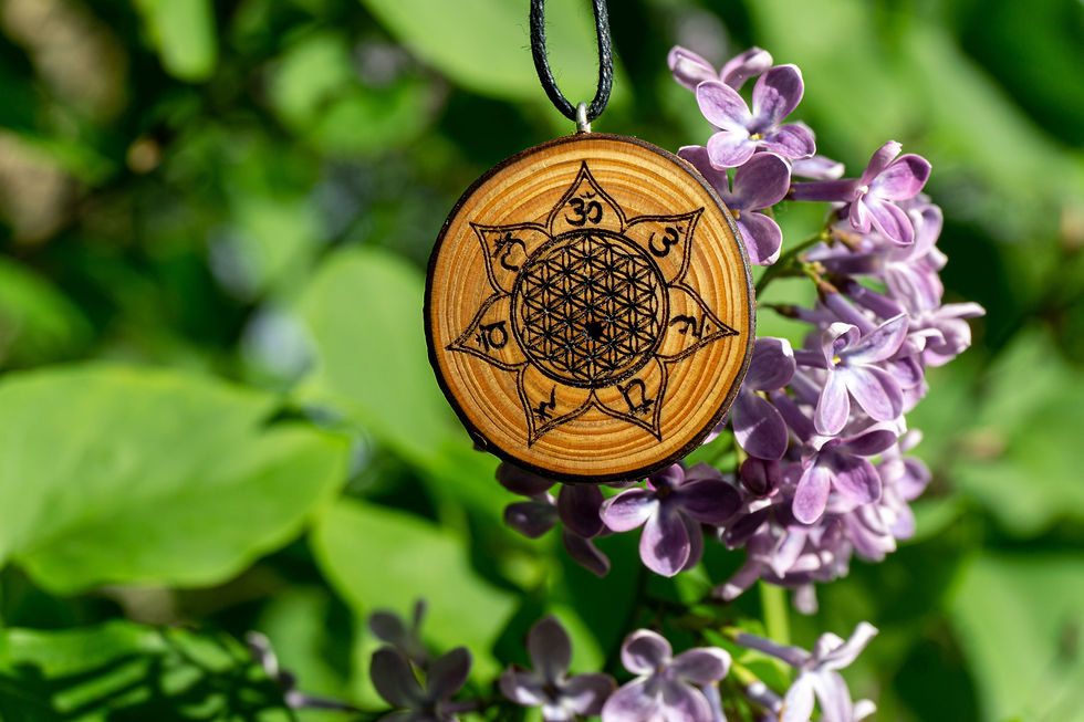 Miniaturbild: 7 Chakren mit Blume des Lebens Anhänger
