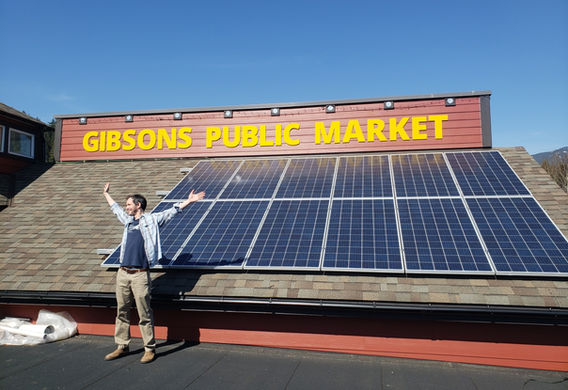 solar panels on Gibsons public market