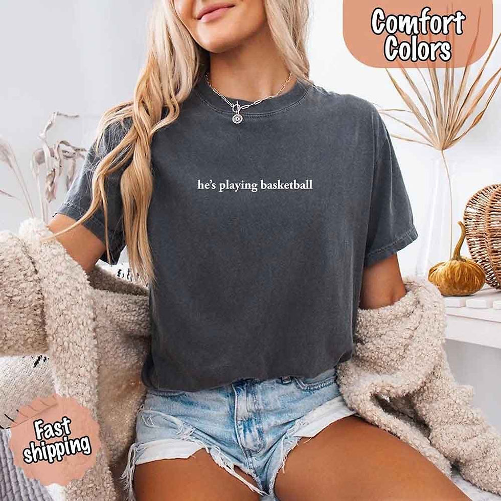 Thumbnail: He’s Playing Basketball – Funny Sports Girlfriend Shirt for Women