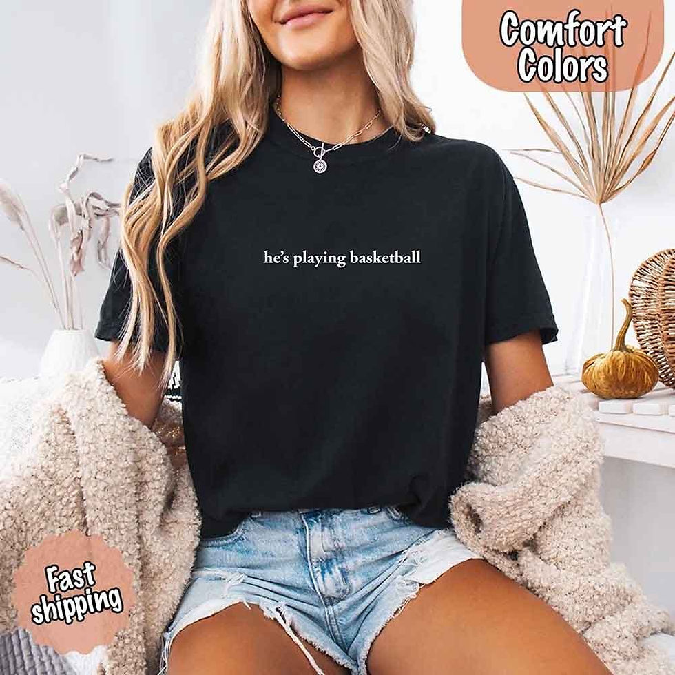Thumbnail: He’s Playing Basketball – Funny Sports Girlfriend Shirt for Women
