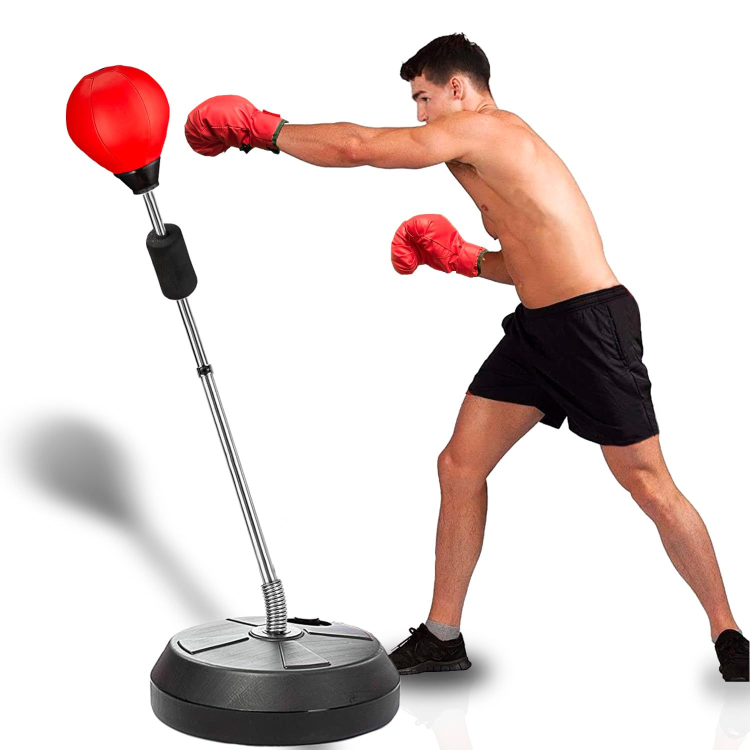 Uxpang Pedestal Punching Bag for Adults and Teens Height Adjustable Boxing Bag w