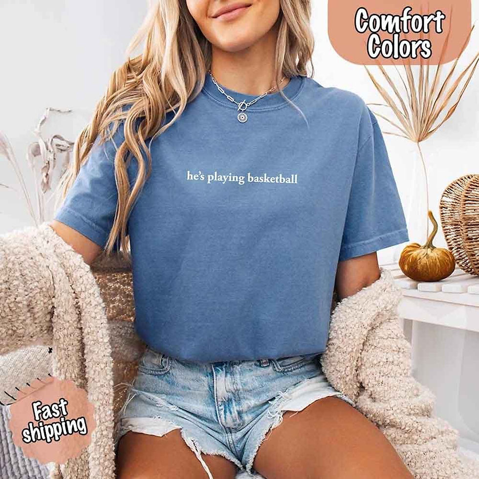 Thumbnail: He’s Playing Basketball – Funny Sports Girlfriend Shirt for Women