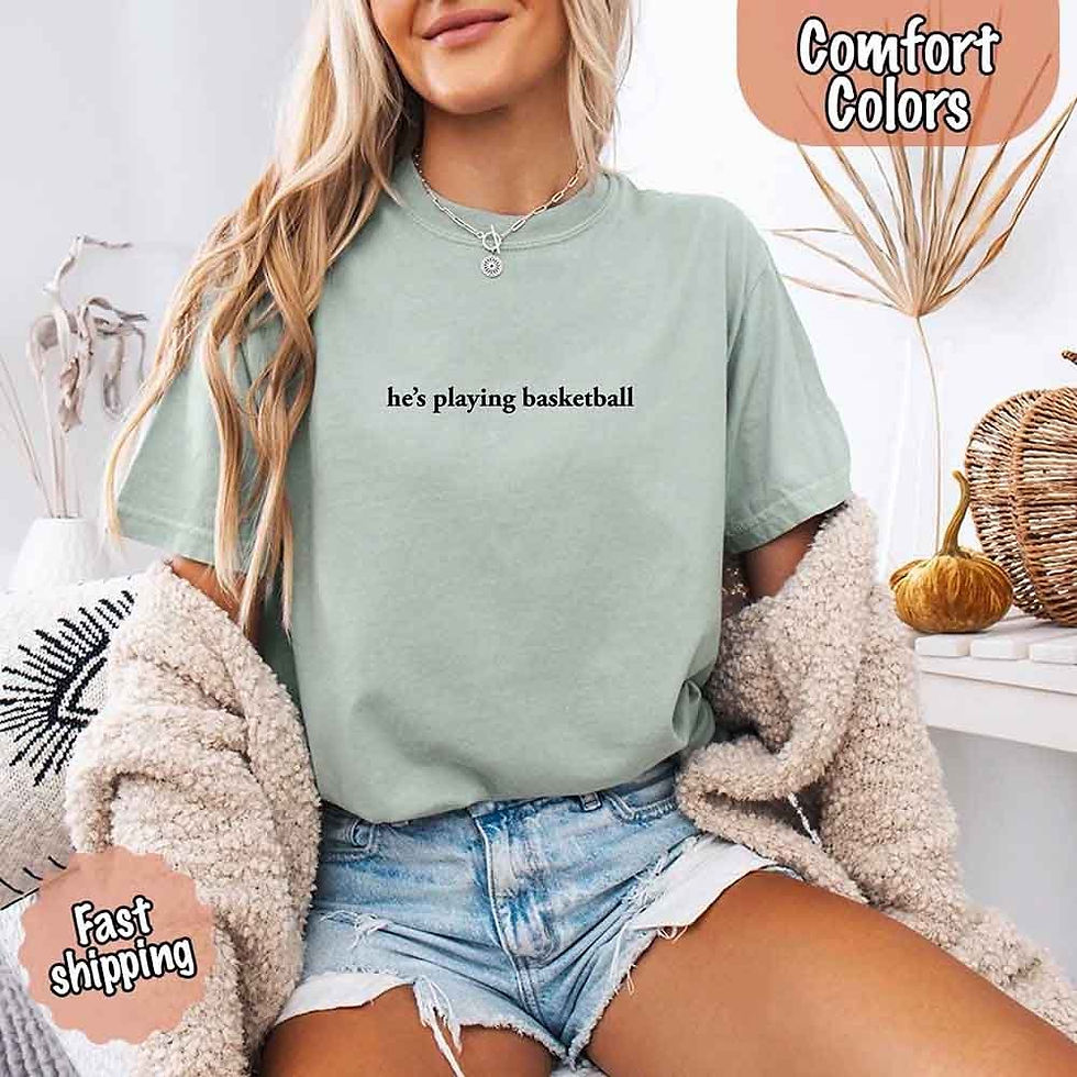 Thumbnail: He’s Playing Basketball – Funny Sports Girlfriend Shirt for Women
