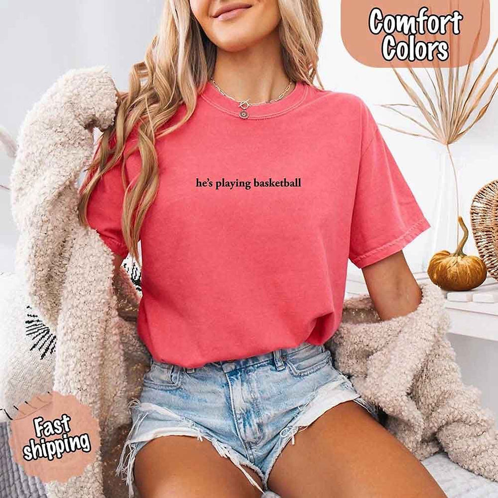 Thumbnail: He’s Playing Basketball – Funny Sports Girlfriend Shirt for Women