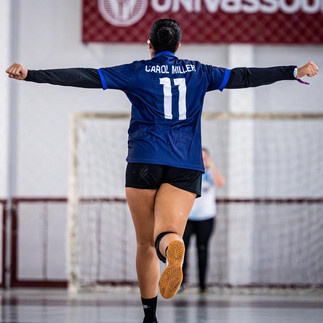 Carol Miller celebrando após pontuar/ Imagem: Thiago Portix