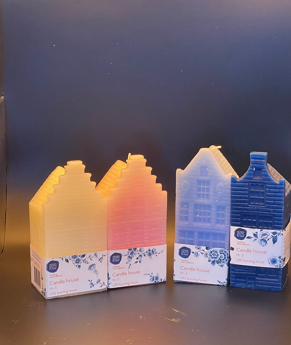 Thumbnail: Dutch Delft Blue candle Canal Houses