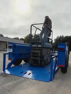 Genie Lift Loaded On Trailer