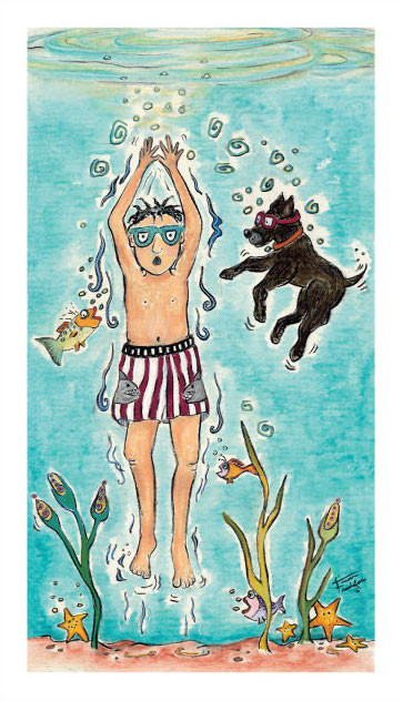 Summer Swim (Giclee Print, Prof. Framed/no mat)