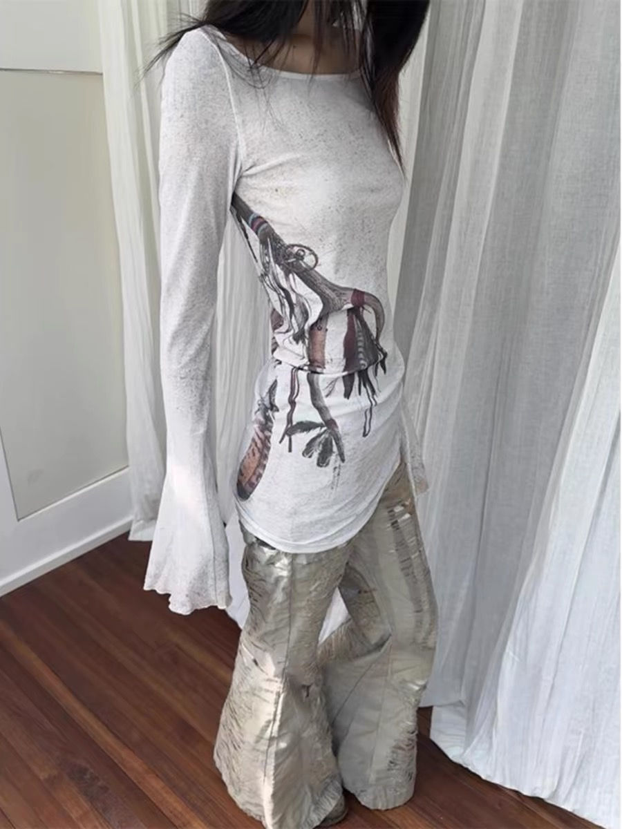 Feather-print Convertible Dress/Top