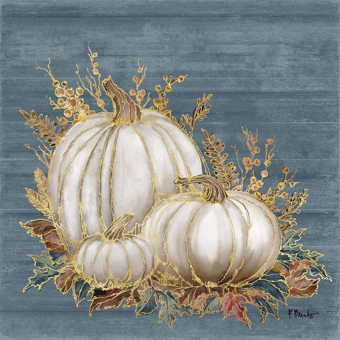PB24650A_Golden White Pumpkins II - Blue