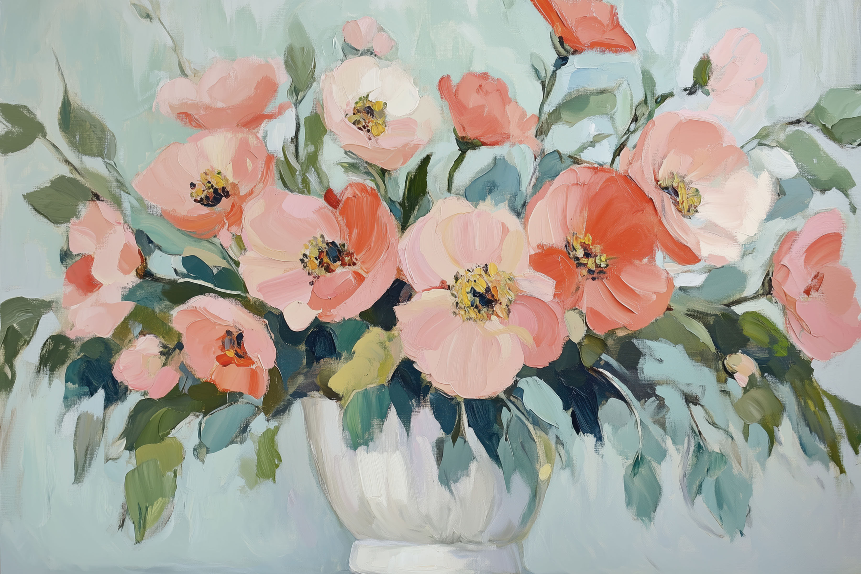 GK0206_Pink Flower Arrangement Green Background