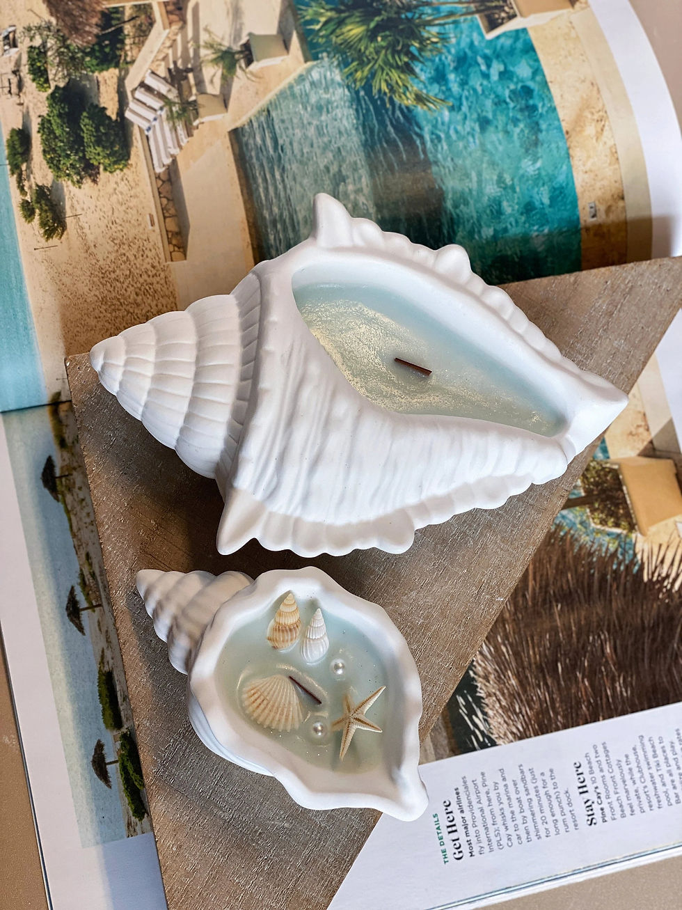 Thumbnail: Ocean’s Whisper Scented Candle in Jesmonite Shell